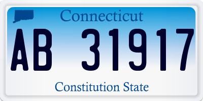 CT license plate AB31917