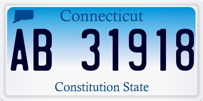 CT license plate AB31918