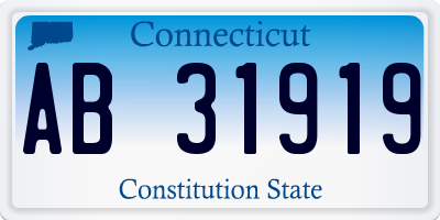 CT license plate AB31919