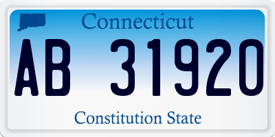 CT license plate AB31920