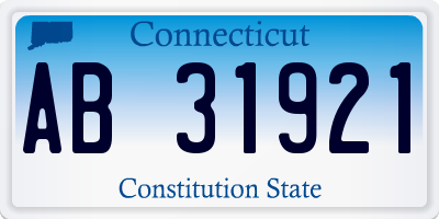 CT license plate AB31921