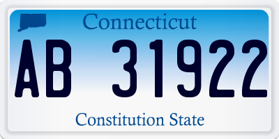 CT license plate AB31922