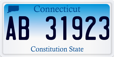 CT license plate AB31923