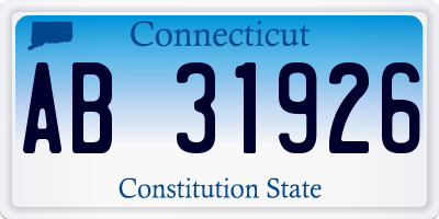 CT license plate AB31926