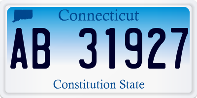 CT license plate AB31927