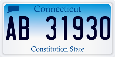 CT license plate AB31930