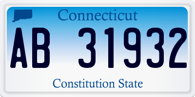 CT license plate AB31932