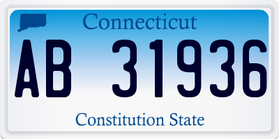 CT license plate AB31936