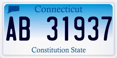 CT license plate AB31937