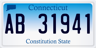 CT license plate AB31941