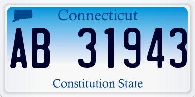 CT license plate AB31943