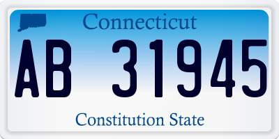 CT license plate AB31945