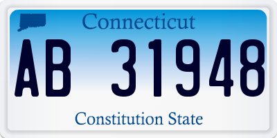 CT license plate AB31948