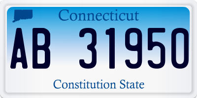 CT license plate AB31950