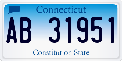 CT license plate AB31951