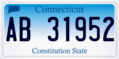 CT license plate AB31952