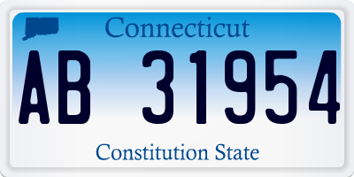 CT license plate AB31954