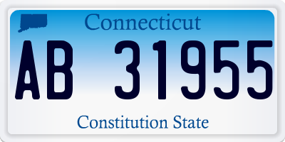 CT license plate AB31955