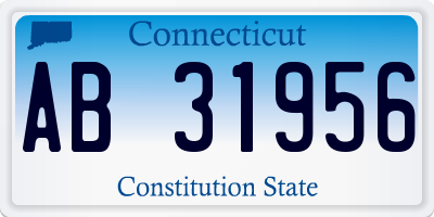 CT license plate AB31956