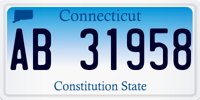 CT license plate AB31958