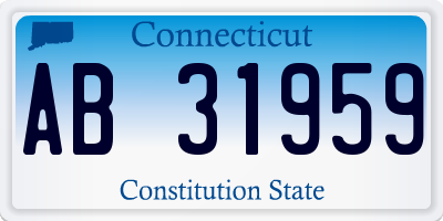 CT license plate AB31959