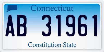 CT license plate AB31961