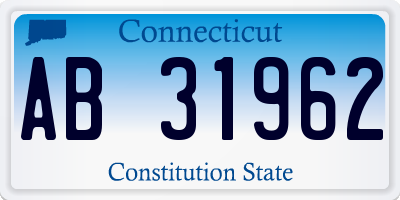 CT license plate AB31962