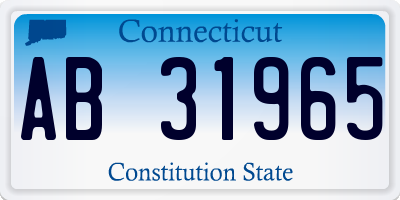 CT license plate AB31965