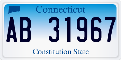 CT license plate AB31967