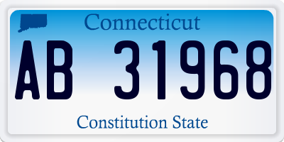 CT license plate AB31968