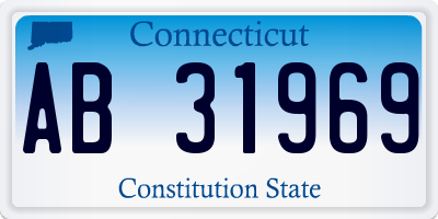 CT license plate AB31969