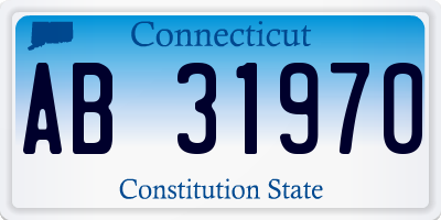 CT license plate AB31970