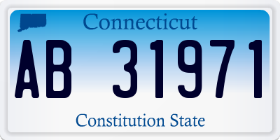 CT license plate AB31971