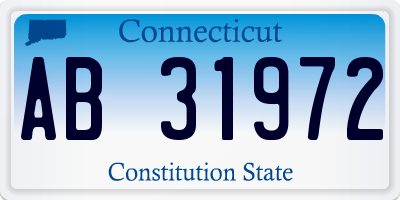 CT license plate AB31972