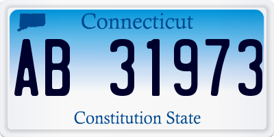 CT license plate AB31973