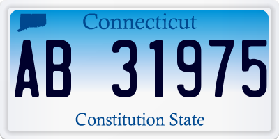 CT license plate AB31975