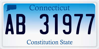 CT license plate AB31977