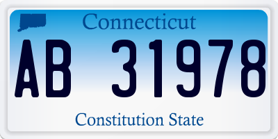 CT license plate AB31978