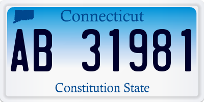 CT license plate AB31981