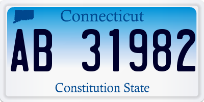 CT license plate AB31982