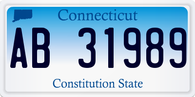 CT license plate AB31989