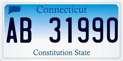 CT license plate AB31990