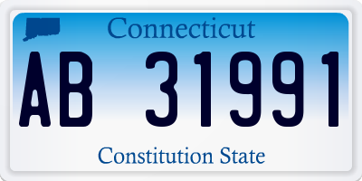 CT license plate AB31991