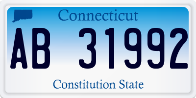 CT license plate AB31992