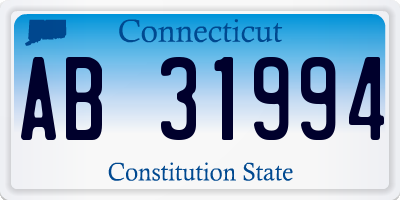 CT license plate AB31994