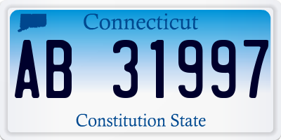 CT license plate AB31997