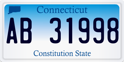 CT license plate AB31998