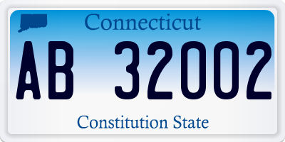 CT license plate AB32002