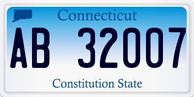 CT license plate AB32007