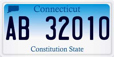 CT license plate AB32010